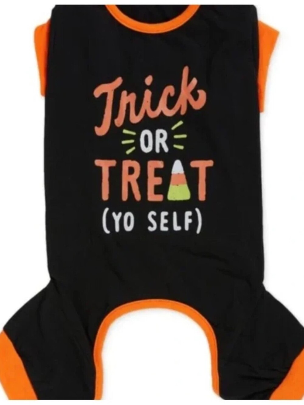 NWT! Hotel Doggy Halloween Trick Or Treat Yo Self Fue Baby Dog Onesie NEW M